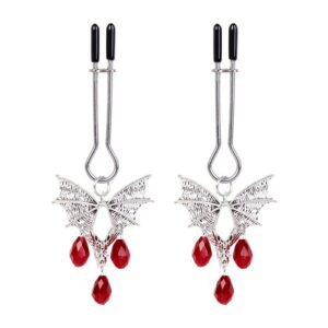 Sexy sm props stimulation breast abuse clip masturbation clitoris clip strong boobs clip bat ruby sm breast clip - Ruby Bat Milk Clip