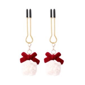 Sex toys SM props plush hairball breast clips SM sex training sex breast clips alternative adult products - Boxed pair of breast clips