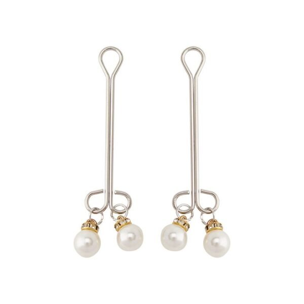 Sexy breast clips labia clips sex toys adult sex flirting boobs clips labia clips - Double pearl clip