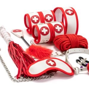 SM sex props ten-piece set nurse role-play binding training handcuffs traction collar adult products - Ten-piece set for nurses