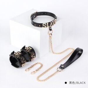 sm sex toys slave girl training bondage set slave handcuffs sex toy collar traction alternative adult products - Black