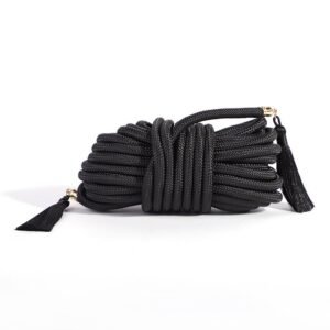 SM sex toys binding bondage rope hanging tassel training female slave sex toys SM rope art props - Black rope black tassel