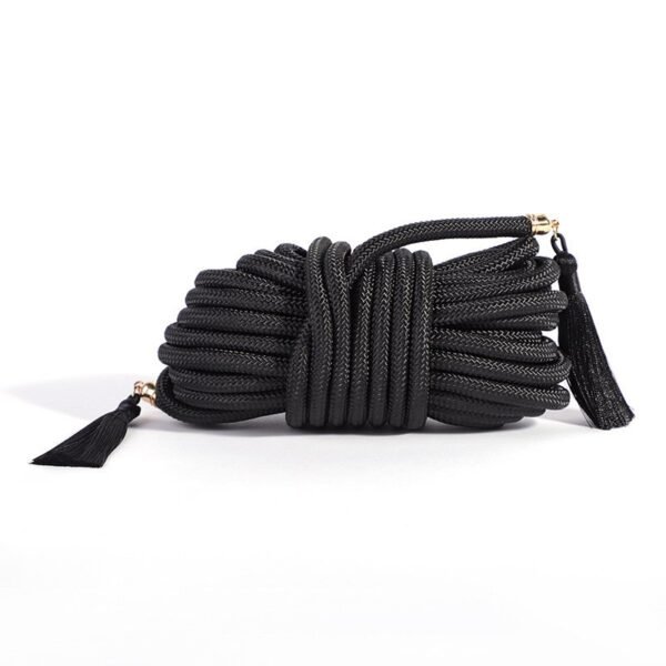 SM sex toys binding bondage rope hanging tassel training female slave sex toys SM rope art props - Black rope black tassel