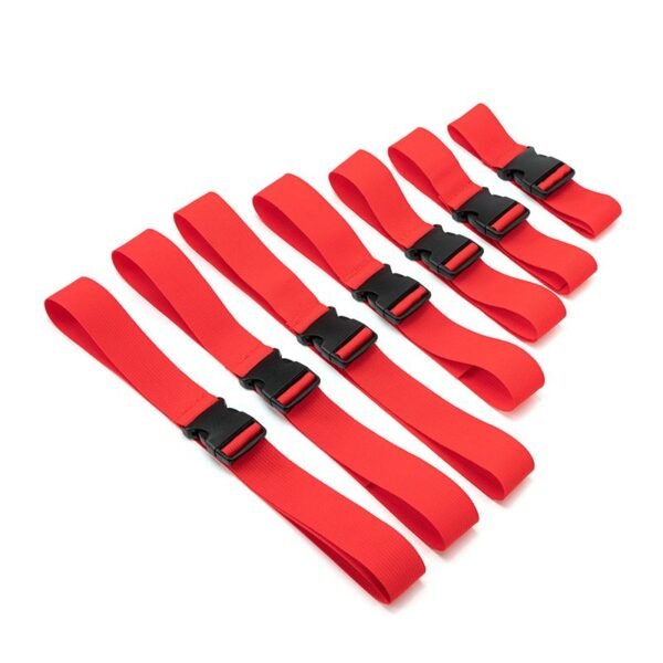 Adult sexy bondage belt forced female and male torture instruments couple training 7 bed bondage belts alternative sex toys - Red