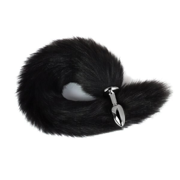 Sex toys props fox tail anal plug for women flirting and teasing backyard anal expander adult products - Black tail silver anal plug