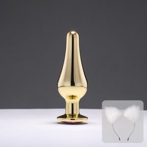 Sex toys SM props backyard metal anal plug white fox tail anal plug alternative adult products - Individual anal plug + headband
