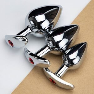 sm props T-shaped metal anal plug with drill backyard development anal expander female masturbation toy adult products - Silver three-piece suit