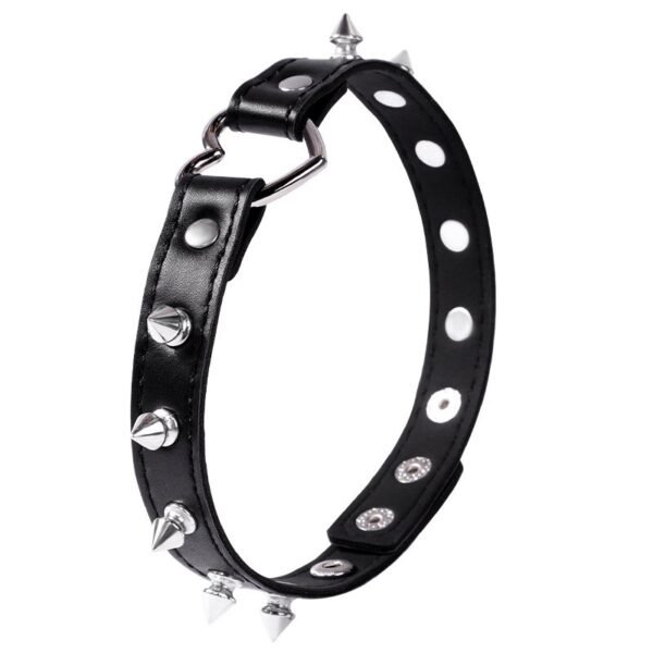 SM sex props punk style black rivet collar PU neck collar female slave training alternative adult products - Love type