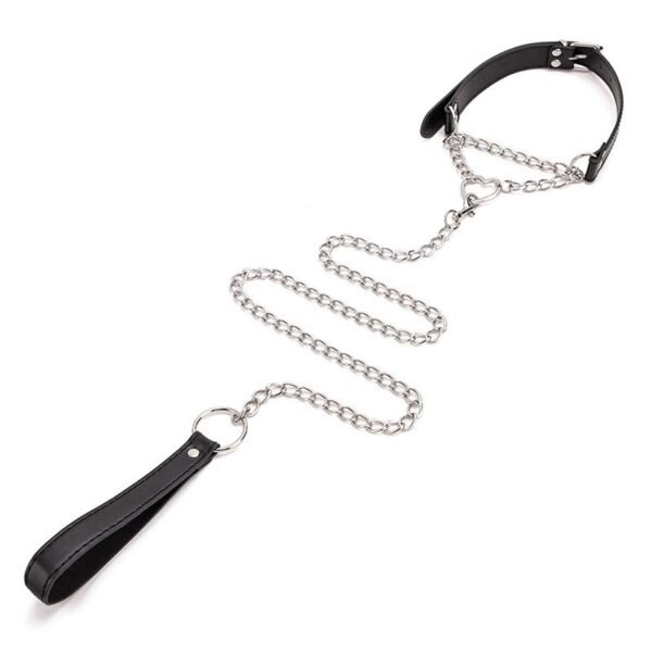 sm props love hanging ring sexy collar black leather female slave training traction collar neck cover adult products - Love collar