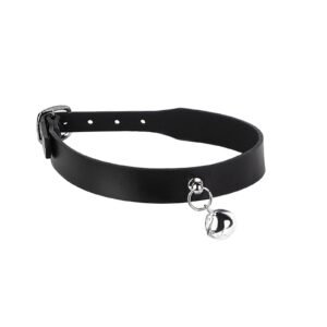 Sex props for women to wear bells collars for couples to flirt and tease collar toys for adults - Black