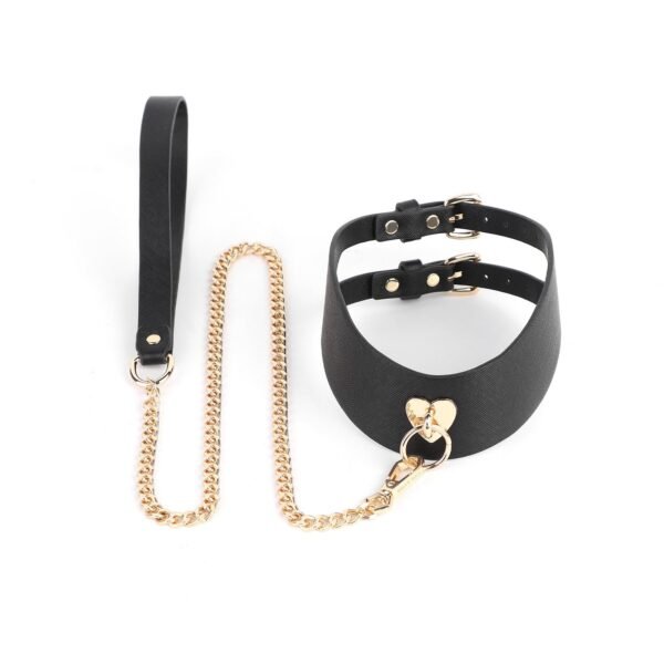 SM sex toys sex training peach heart collar traction double buckle sex collar neck collar alternative adult products - Love double buckle collar