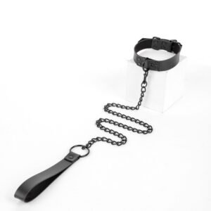 SM Props Sex Toy Collar Women Industrial Punk Style Binding Bondage Traction Collar Alternative Sex Toy - Black