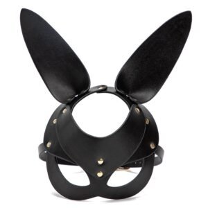 Sexy eye mask feminine adult role play bunny girl face mask cos stage party nightclub mask - Black