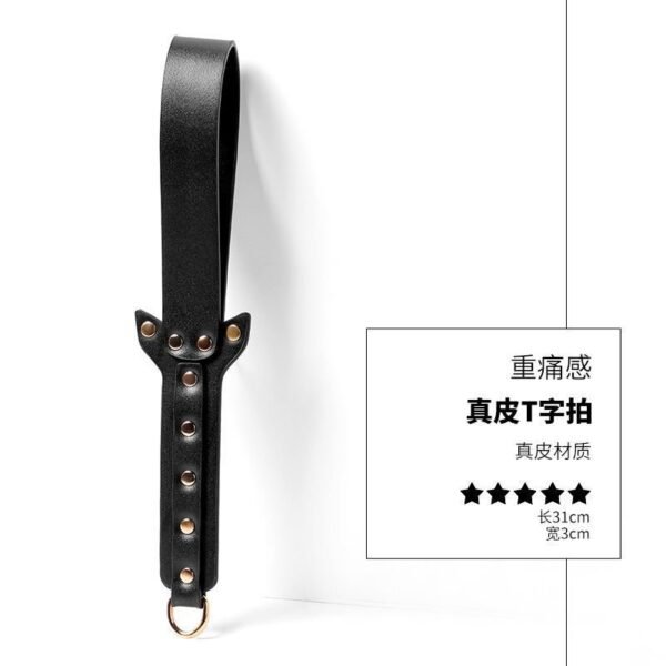 Punishment training sm props acrylic ruler beat sexy leather beat sp leather whip pointer alternative adult products - Genuine leather T-shaped shoot