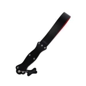 High-end sm props punishment training double-layer leather racket sp torture instruments genuine leather sexy racket with dog tag adult products - Genuine leather double-layer beater with dog tag