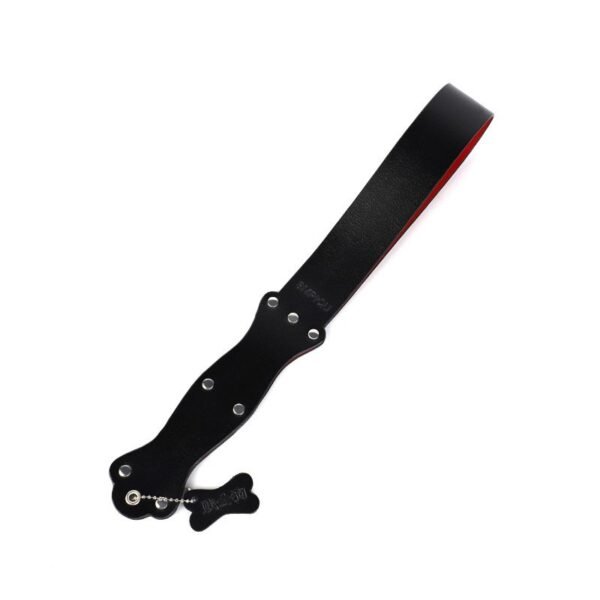 High-end sm props punishment training double-layer leather racket sp torture instruments genuine leather sexy racket with dog tag adult products - Genuine leather double-layer beater with dog tag