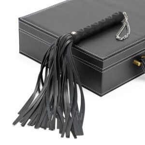 Explosive sm props multi-colored sexy whip female slave training torture instrument pu tassel leather whip alternative adult products - All Black
