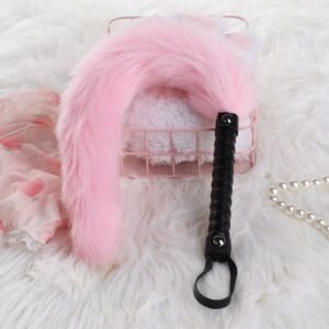 Slave girl training sm props fox tail whip sp punishment spanking sex whip alternative adult products - Pink