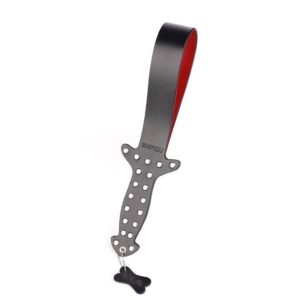 High-end sm props genuine leather rivets leather racket sp torture instruments double-layer sexy racket with dog tag alternative adult products - Genuine leather beat