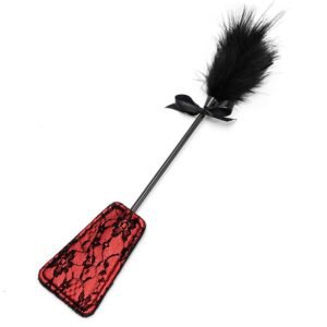 Mild sm props teasing flirting square lace feather beat punishment training love lace sexy beat - Square Lace Red