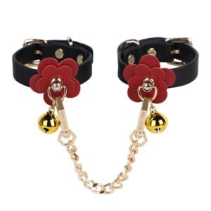 Sex toys SM props flower bell collar traction SM binding bondage bell handcuffs alternative adult products - Flower Bell Handcuffs