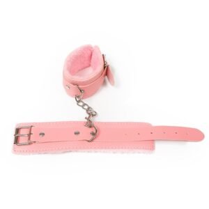 Hot sale sm props lychee pattern sexy handcuffs sm training bondage plush handcuffs alternative adult products - Pink plush handcuffs