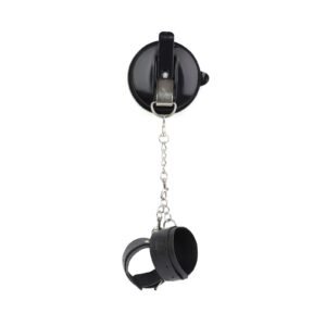 Bathroom sm suction cup handcuffs wall forced binding bondage handcuffs female punishment props couple sex toys - Suction Cup + Leather Handcuffs