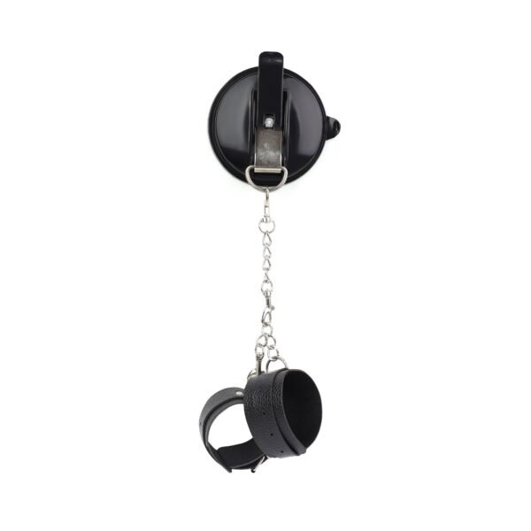 Bathroom sm suction cup handcuffs wall forced binding bondage handcuffs female punishment props couple sex toys - Suction Cup + Leather Handcuffs