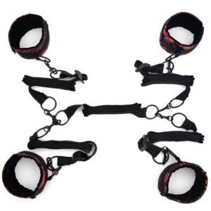 Hot-selling bed sm props sexy handcuffs Tang suit pattern bed strap handcuffs foot cuffs adult sex products