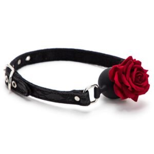 Sex toys sm props lace rose mouth ball sex training with holes silicone mouth plug alternative adult products - Black