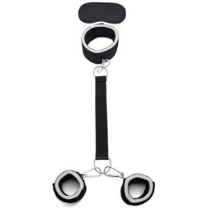 Sexy training sm props sponge back handcuffs blindfolded flirting sexy eye mask three-piece set alternative adult products - Three-piece set of sponge reverse handcuffs