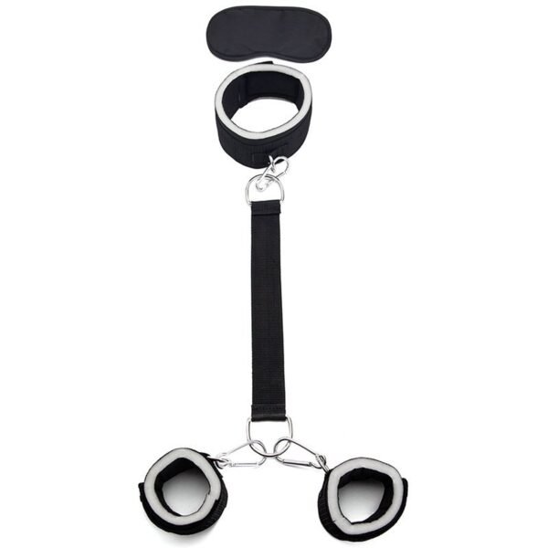 Sexy training sm props sponge back handcuffs blindfolded flirting sexy eye mask three-piece set alternative adult products - Three-piece set of sponge reverse handcuffs