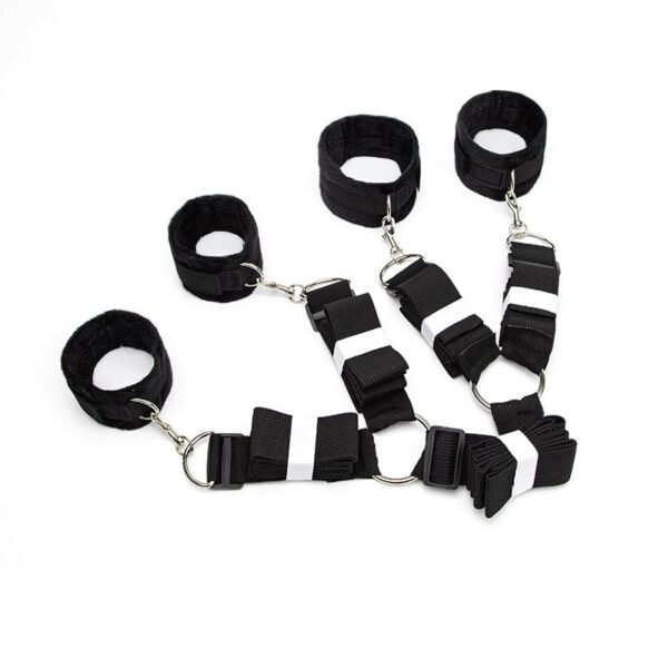 Sexy sm props black four-corner bed straps sm binding bondage handcuffs torture instruments alternative adult products - Black strap