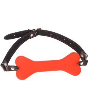Adult sex toys, sex assistance props, female dog bone mouth plug, soft mouth flail, female slave training torture instruments - Red
