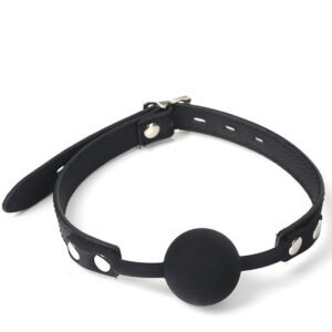 SM props sexy silicone mouth plug couple flirting toy sex training silicone mouth ball alternative adult products - Black