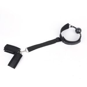 sm sex toys reverse back mouth plug handcuffs connected hot-selling binding bondage sm props alternative adult products - Black