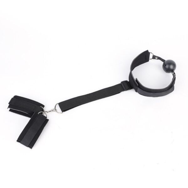 sm sex toys reverse back mouth plug handcuffs connected hot-selling binding bondage sm props alternative adult products - Black