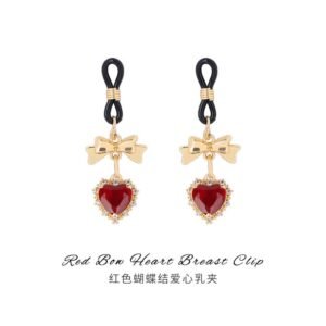 sm sex toys female masturbation toys sexy clitoris clips insulting training bows love breast clips breast bundles - Agate red
