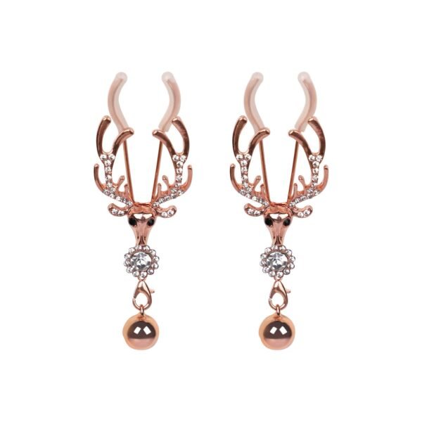 Sexy sm props antler bell breast clip couple flirting teasing boobs clip vagina clip toy adult products - Deer head bell breast clip