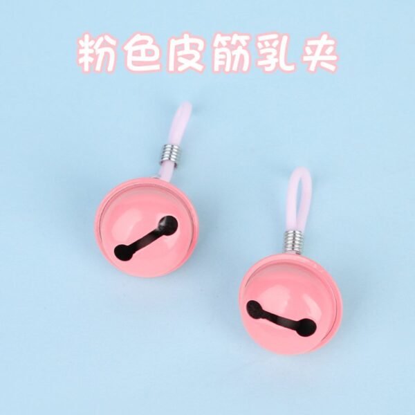 Sex toys sm props silicone breast clip rubber band breast bundle female teasing bondage boobs clip - Pink bell breast clip
