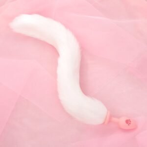 Sex props, fox tail, backyard props, anal plug, female appliance, hair ball, anal expander, adult products - Long white tail