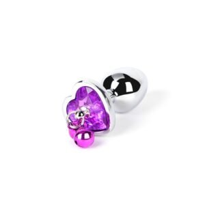 Backyard development sm props heart-shaped diamond-encrusted metal anal plug sm training sexy bell anal plug alternative adult products - Love purple diamond bell anal plug