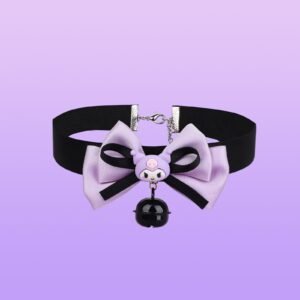 SM Sex Toys Kulomi Cartoon Bondage Bell Collar SM Bow Sex Toy Collar Alternative Adult Products - Purple bow