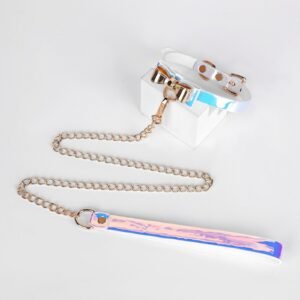 sm sex fun props black gold bow sex fun collar training female slave traction neck collar alternative sm adult products - Colorful collar + traction