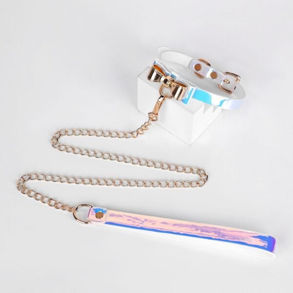 sm sex fun props black gold bow sex fun collar training female slave traction neck collar alternative sm adult products - Colorful collar + traction