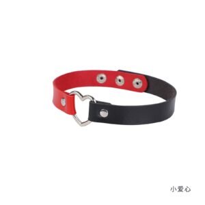 Hot sale sm props female slave traction collar sm training two-color love fun collar alternative adult products - Black and red little love collar