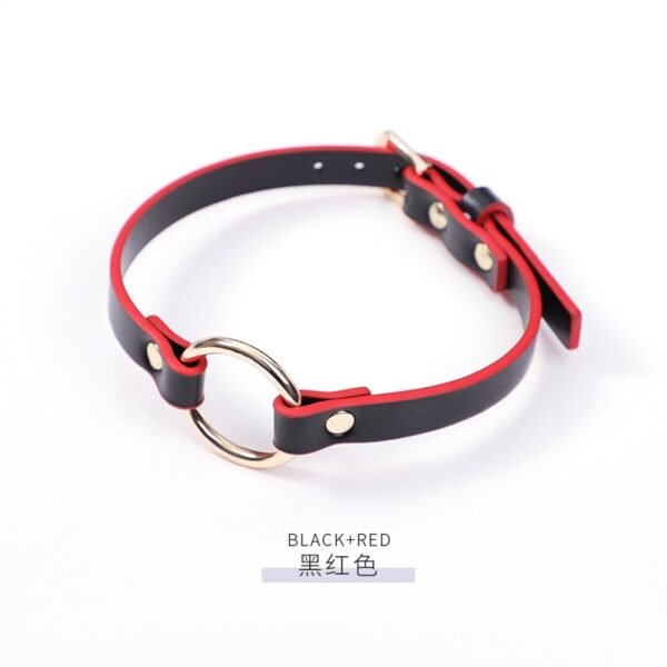 Hot-selling sm props golden ring sexy collar female sm training traction neck cover alternative adult products - Black red