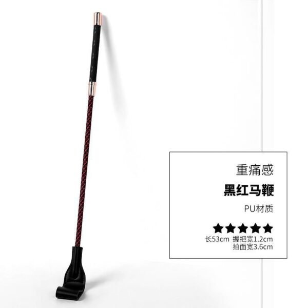 Punishment training sm props acrylic ruler beat sexy leather beat sp leather whip pointer alternative adult products - Black and red horse whip