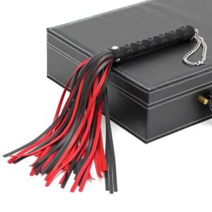 Explosive sm props multi-colored sexy whip female slave training torture instrument pu tassel leather whip alternative adult products - Black + Black Red Beard