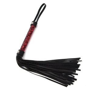 Hot sale sm props whip PU leather diamond pattern sexy leather whip sex training sp torture instrument tassel whip - Red